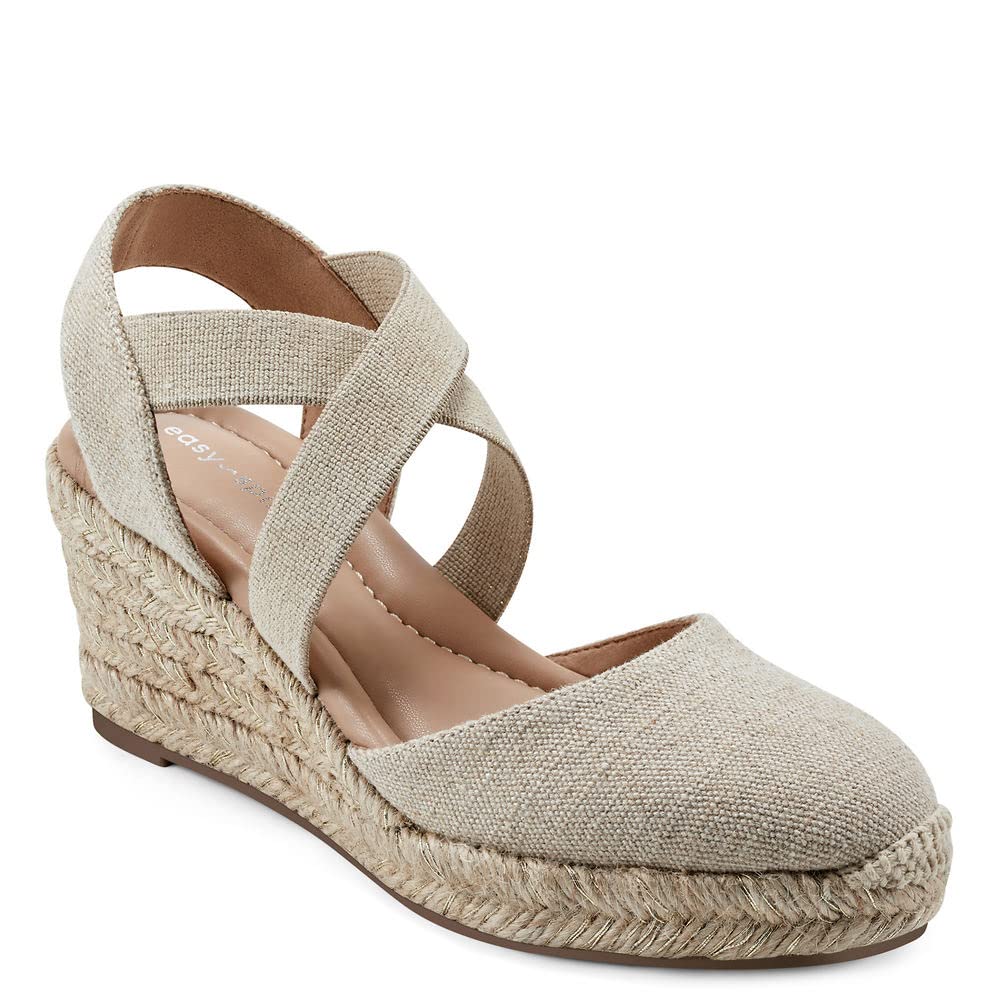 Easy Spirit Women's Meza2 Espadrille Wedge Sandal for Casual Comfort and Style in Comfortable Wedge Design and Breathabl