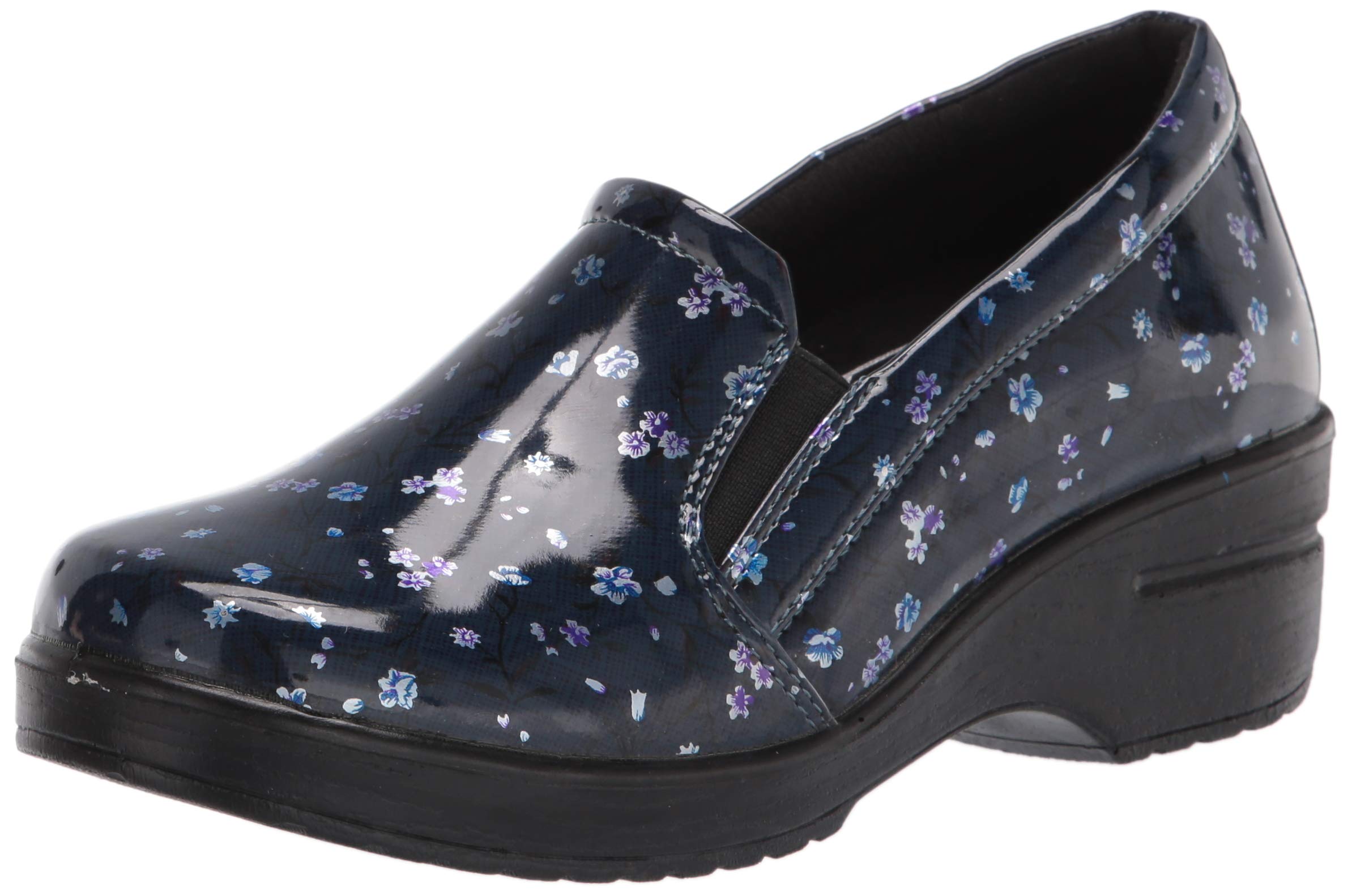 Easy Street Easy Works Women's Shoes, Navy Floral Patent, 7 Wide US